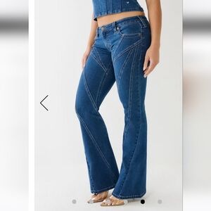 TR *STuNNiNG* TRUE RELIGION Joey Low Rise SEAMING FLARE - NWT
